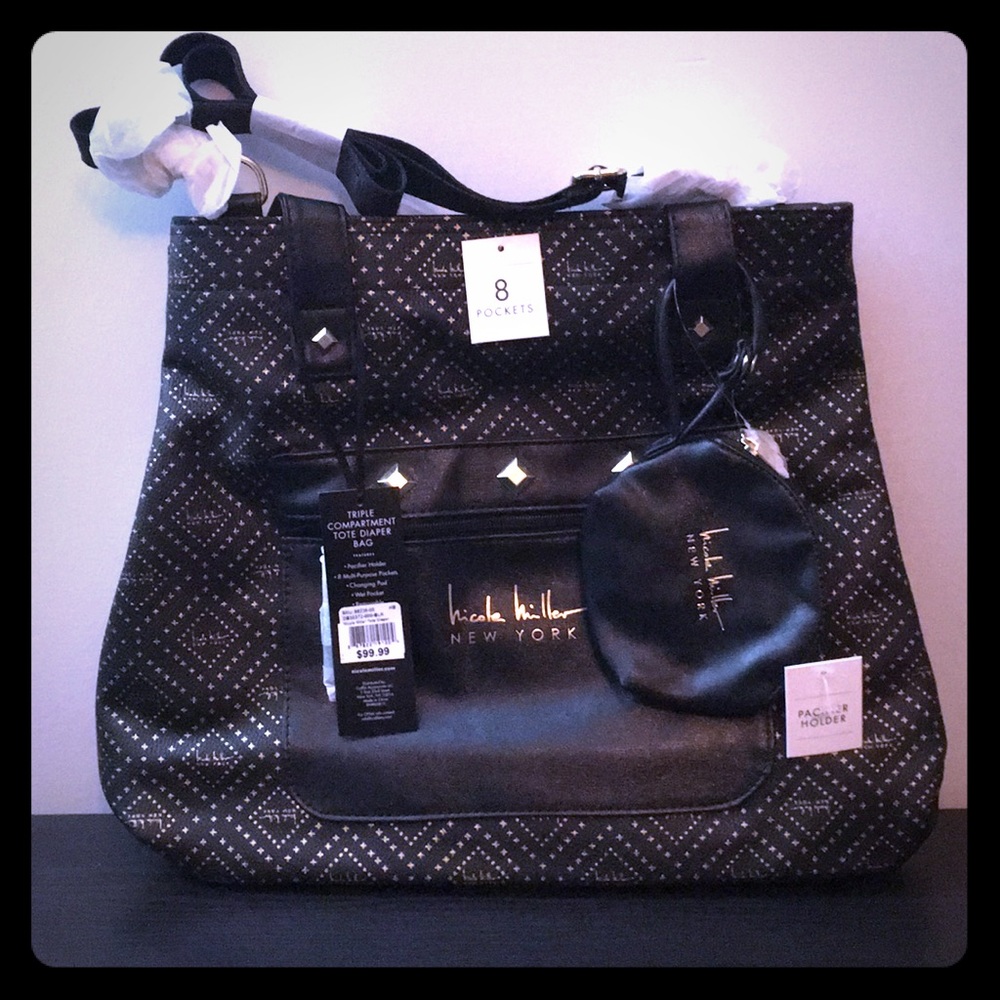 Nicole Miller, Tote Leather Diaper Bag